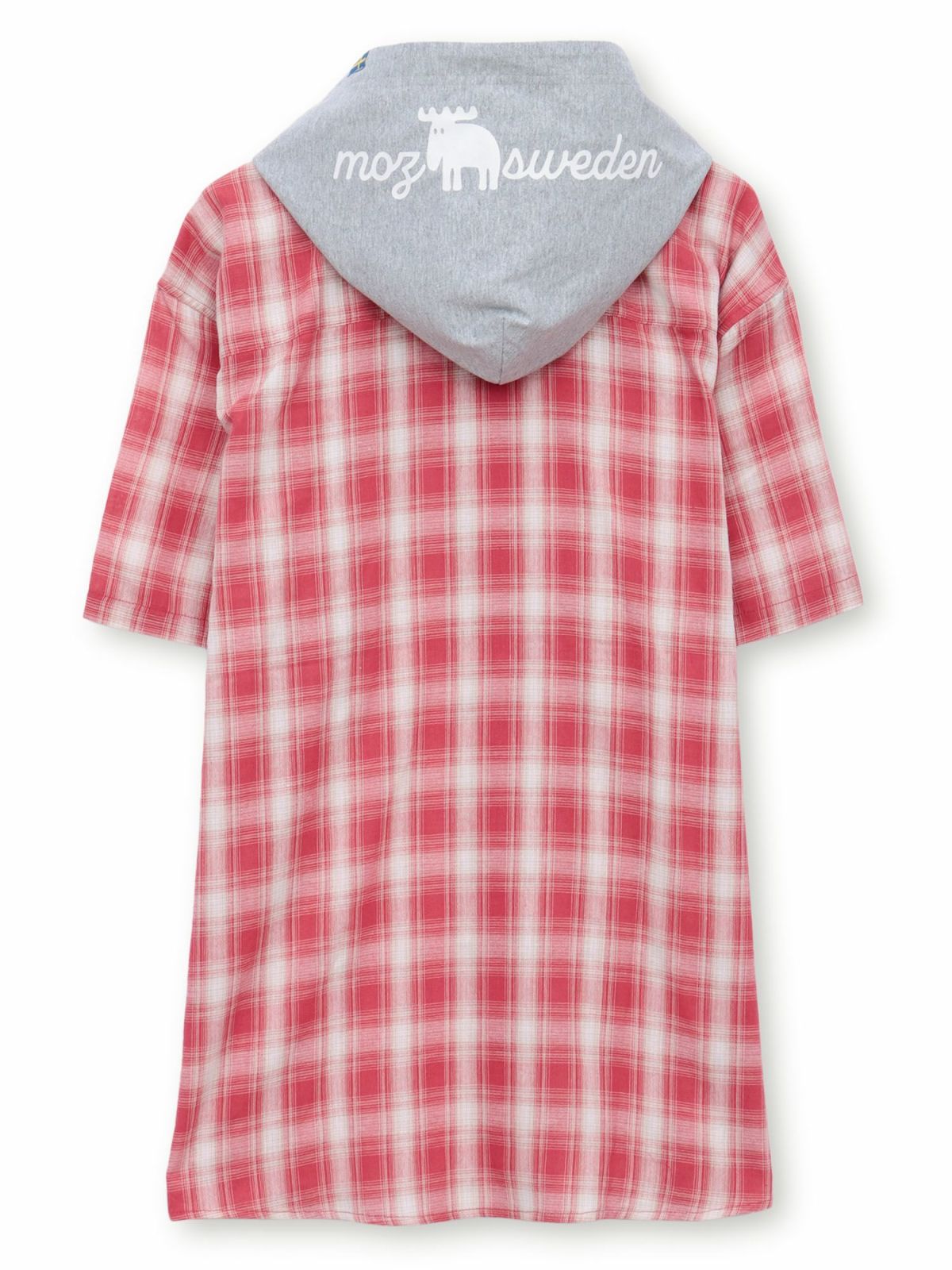 【moz】フード脱着 半袖チェックシャツ〔別注〕