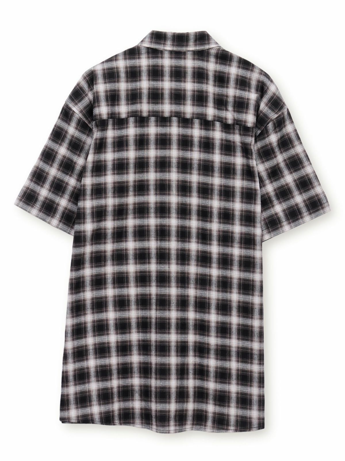 【moz】フード脱着 半袖チェックシャツ〔別注〕