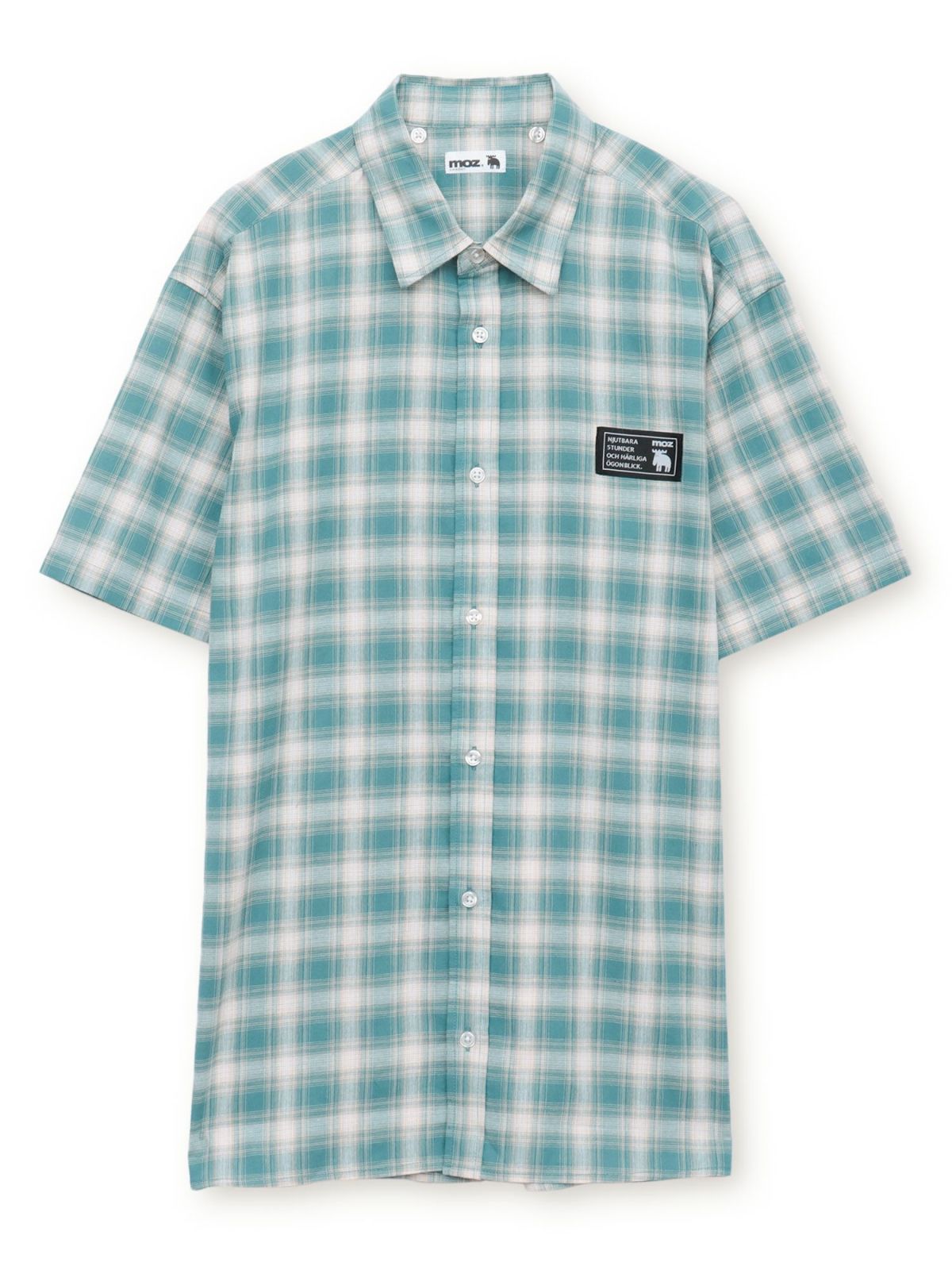 【moz】フード脱着 半袖チェックシャツ〔別注〕
