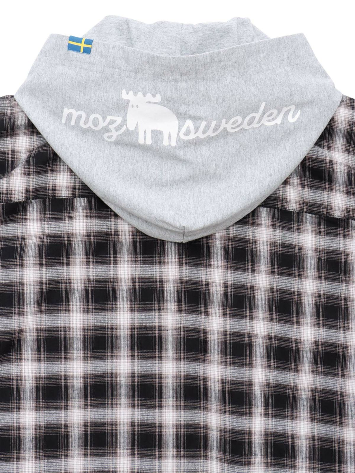 【moz】フード脱着 半袖チェックシャツ〔別注〕