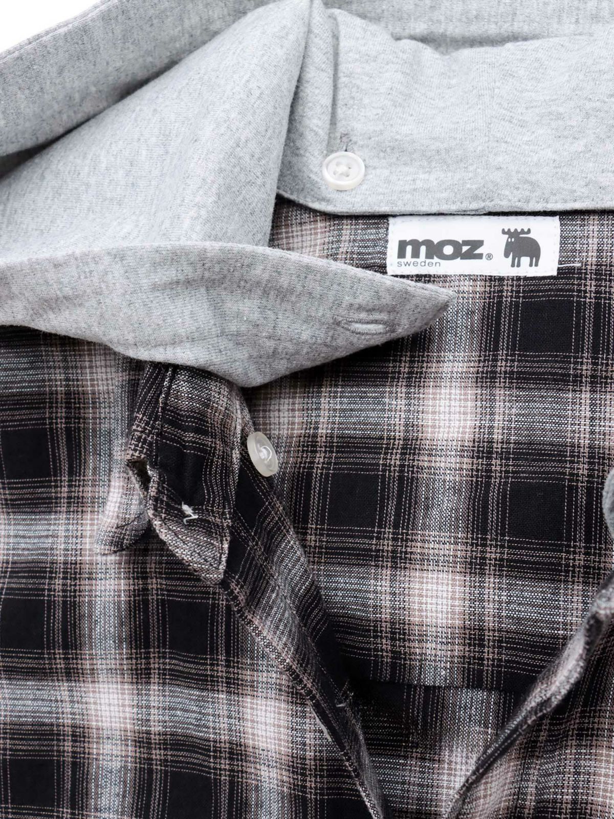 【moz】フード脱着 半袖チェックシャツ〔別注〕