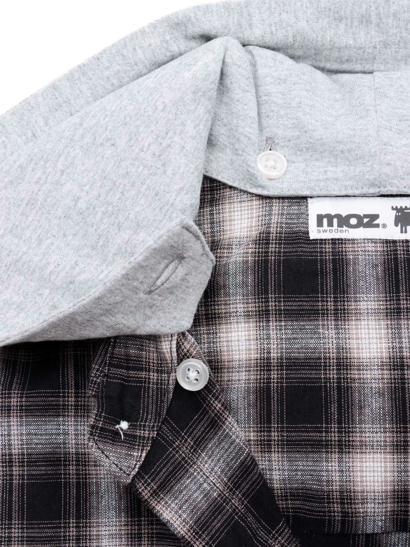 【moz】フード脱着 半袖チェックシャツ〔別注〕