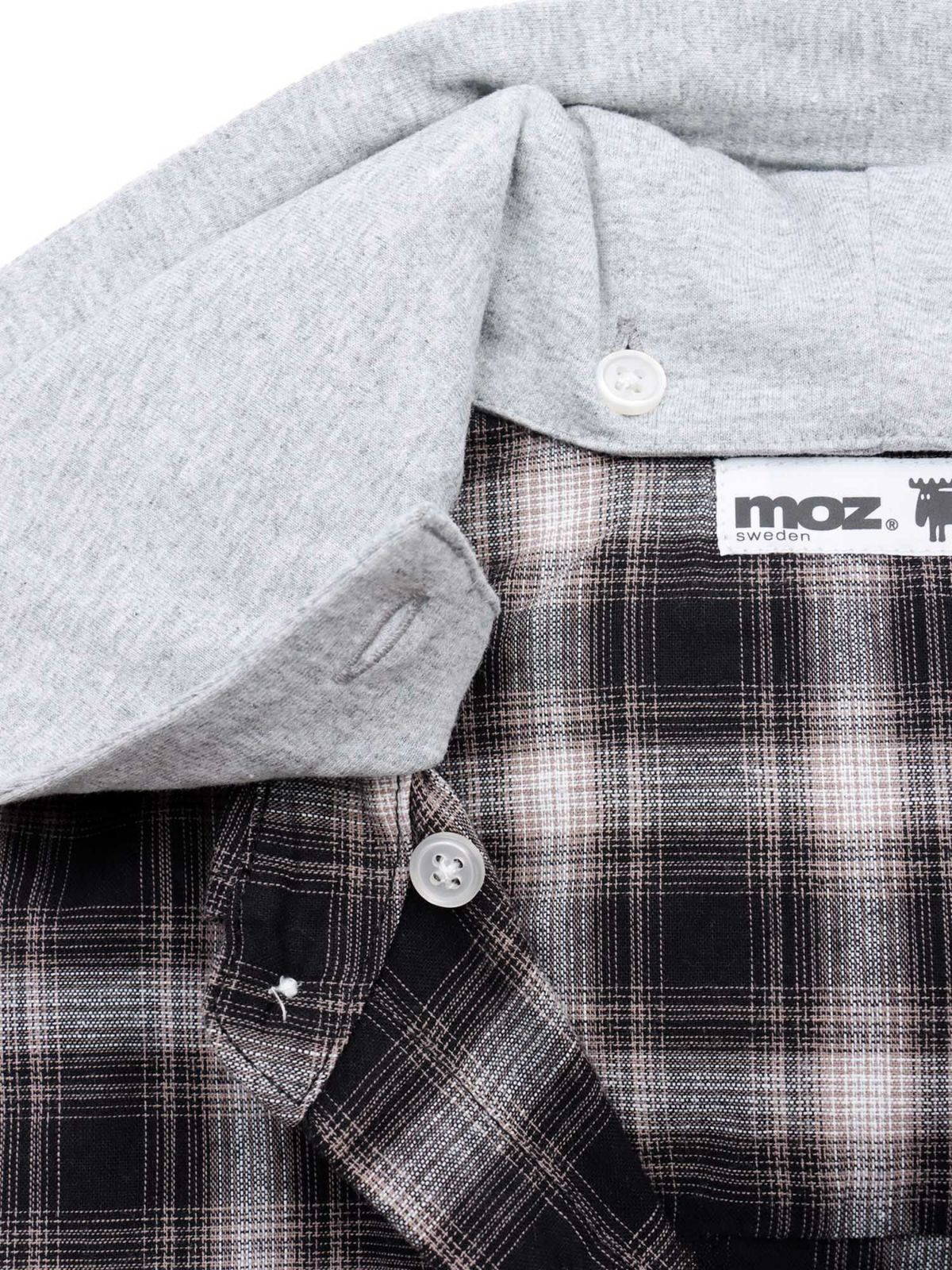 【moz】フード脱着 半袖チェックシャツ〔別注〕