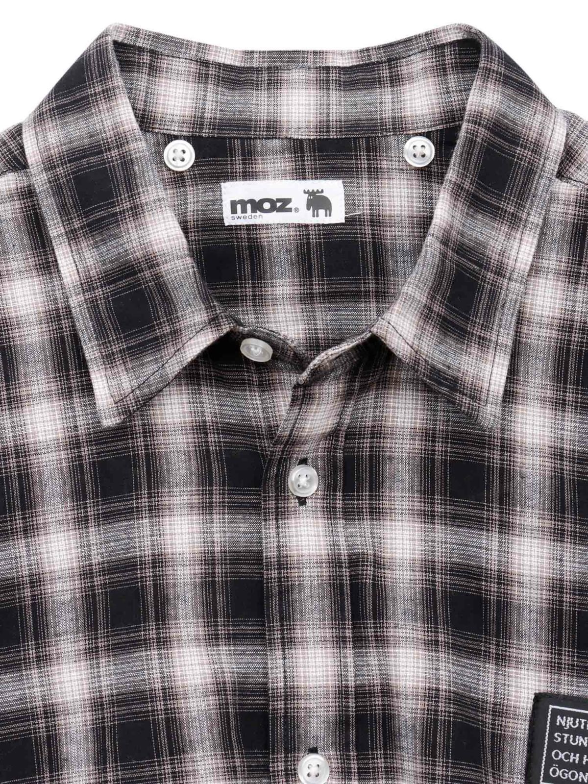 【moz】フード脱着 半袖チェックシャツ〔別注〕