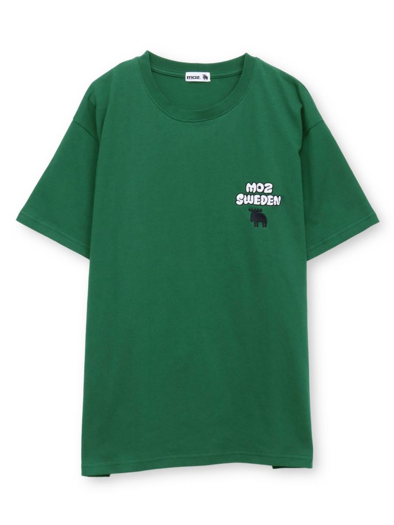  【moz】エルクネオンカラー刺繍入りTシャツ〔別注〕
