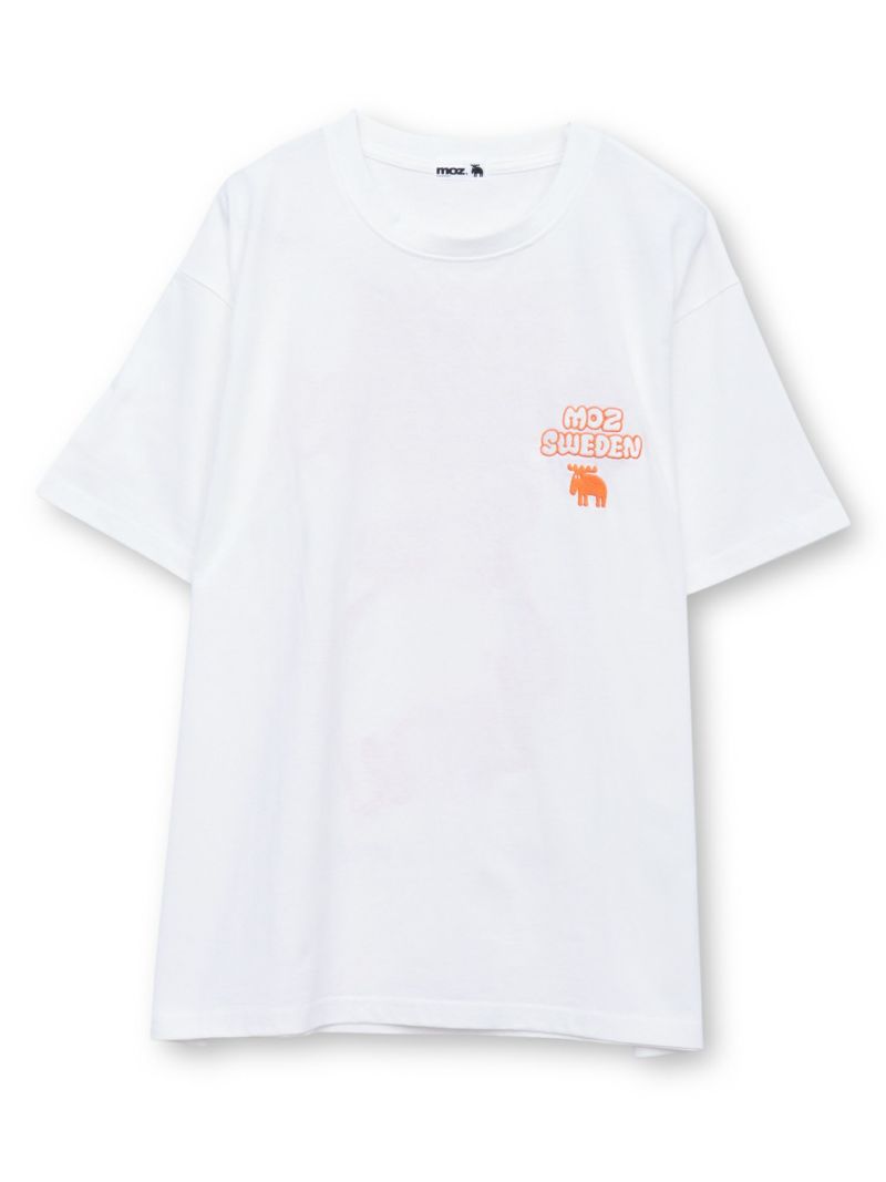 【moz】エルクネオンカラー刺繍入りTシャツ〔別注〕