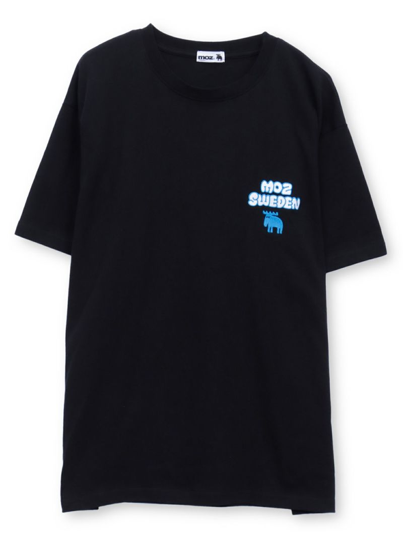  【moz】エルクネオンカラー刺繍入りTシャツ〔別注〕