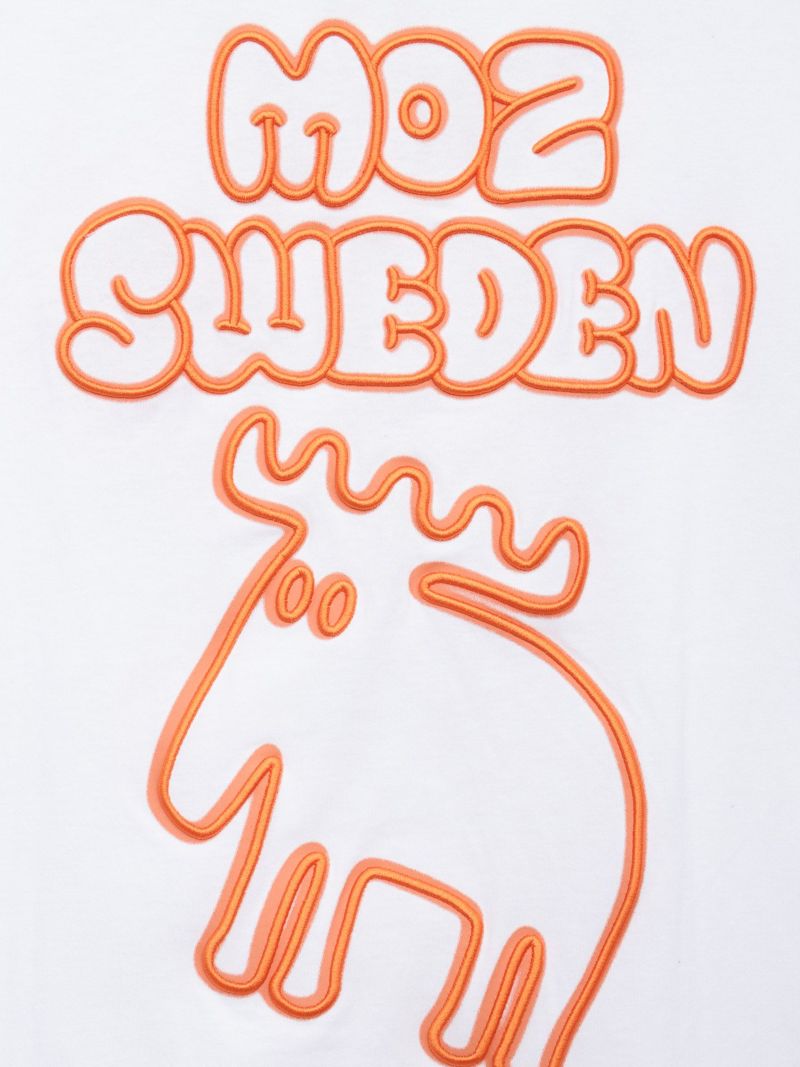  【moz】エルクネオンカラー刺繍入りTシャツ〔別注〕