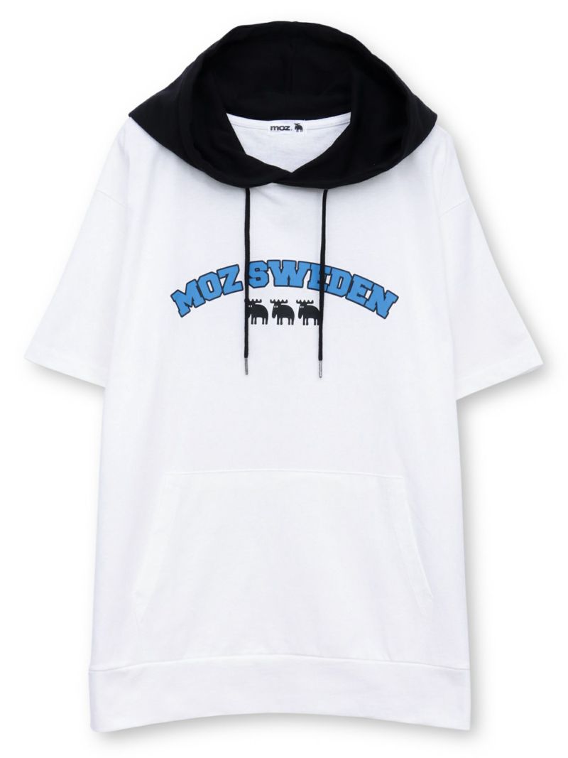 【moz】エルクロゴプリント 半袖Tパーカー〔別注〕