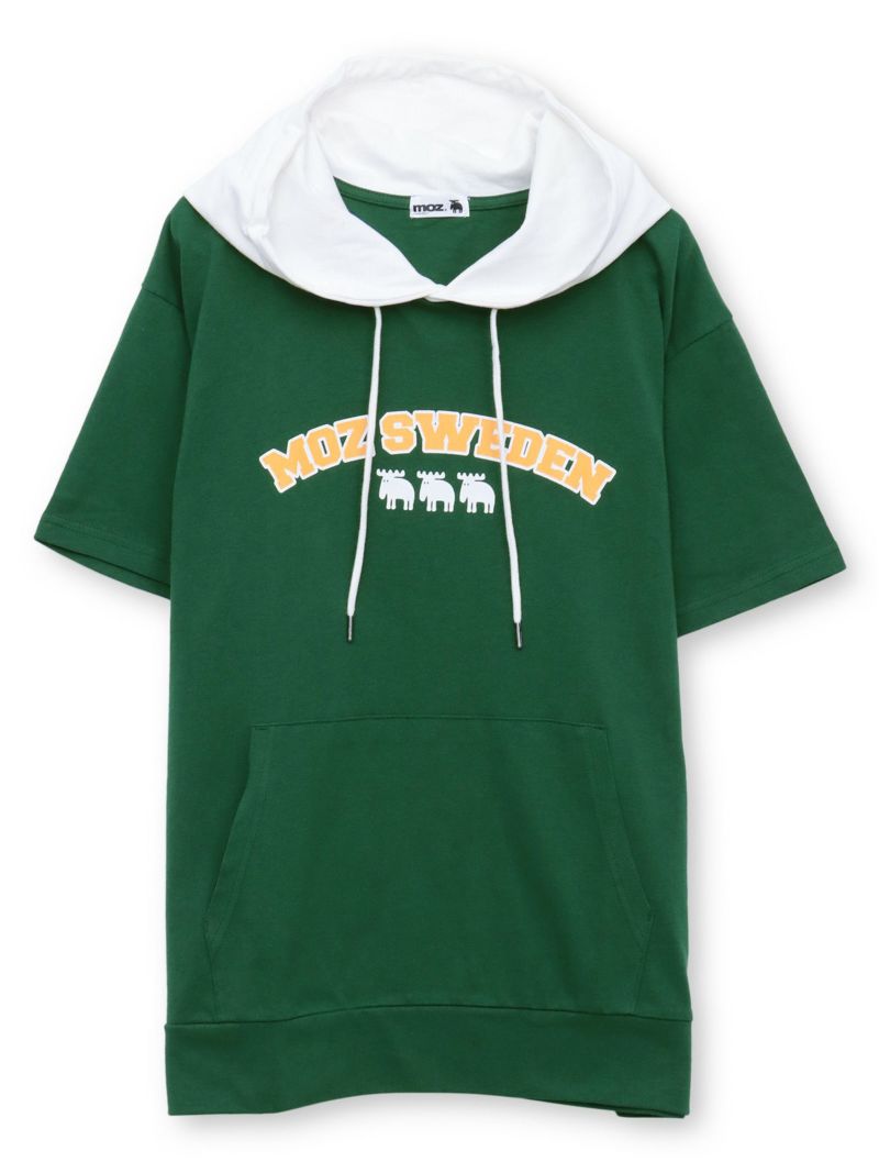 【moz】エルクロゴプリント 半袖Tパーカー〔別注〕