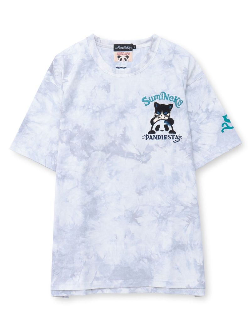  【SUMINEKO×PANDIESTA JAPAN】“墨パンダとハチワレ猫”刺繍入りTシャツ