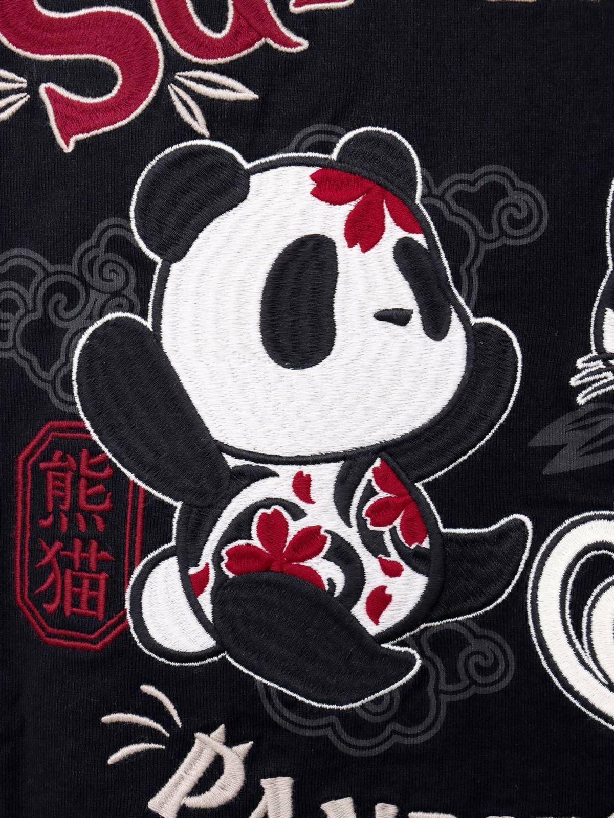  【SUMINEKO×PANDIESTA JAPAN】“墨パンダとハチワレ猫”刺繍入りTシャツ