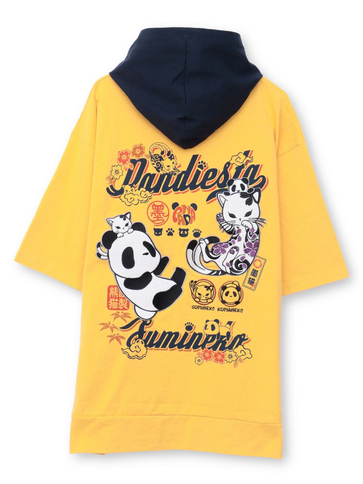  【PANDIESTA JAPAN×SUMINEKO】“仲良し”配色切替BIGシルエット 半袖プルパーカー