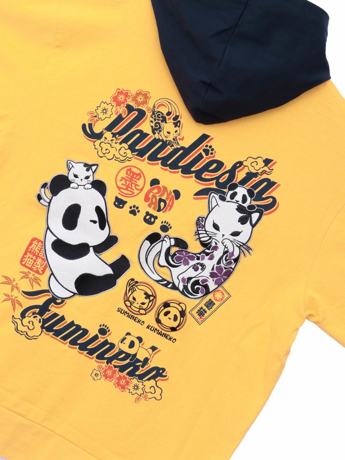  【PANDIESTA JAPAN×SUMINEKO】“仲良し”配色切替BIGシルエット 半袖プルパーカー