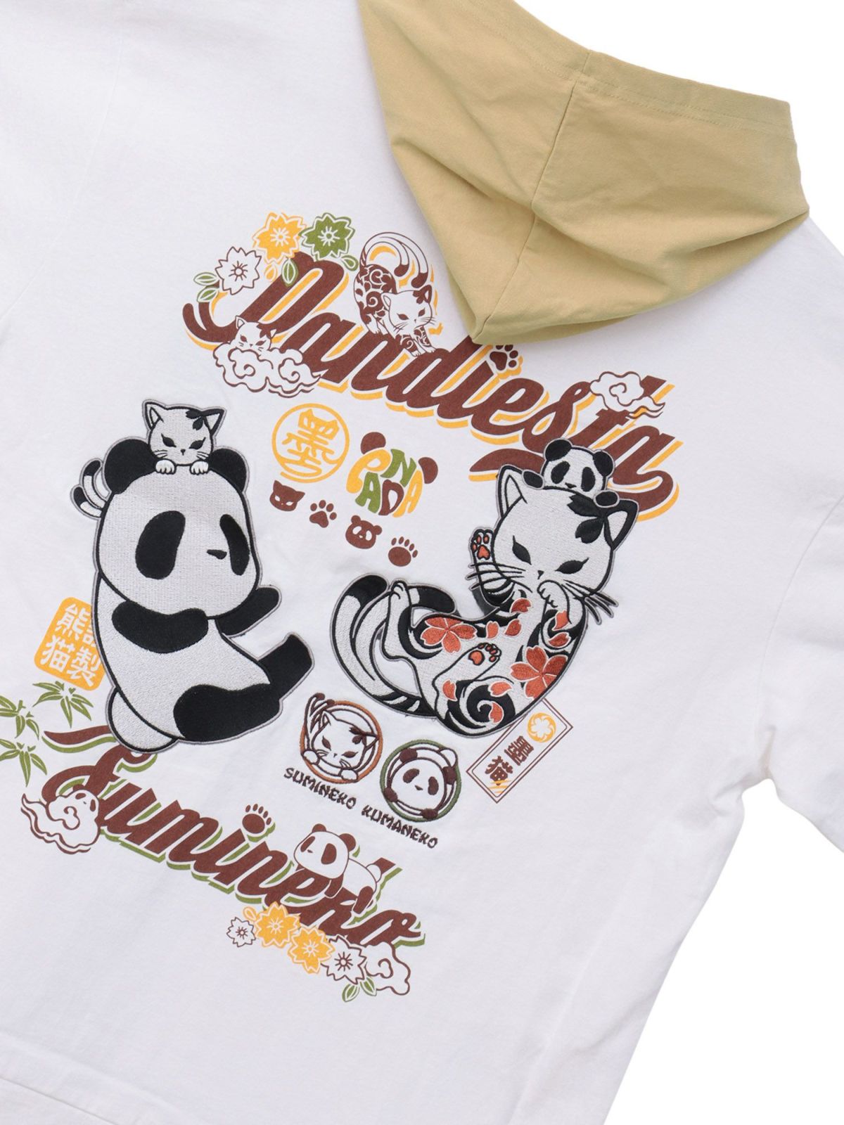  【PANDIESTA JAPAN×SUMINEKO】“仲良し”配色切替BIGシルエット 半袖プルパーカー