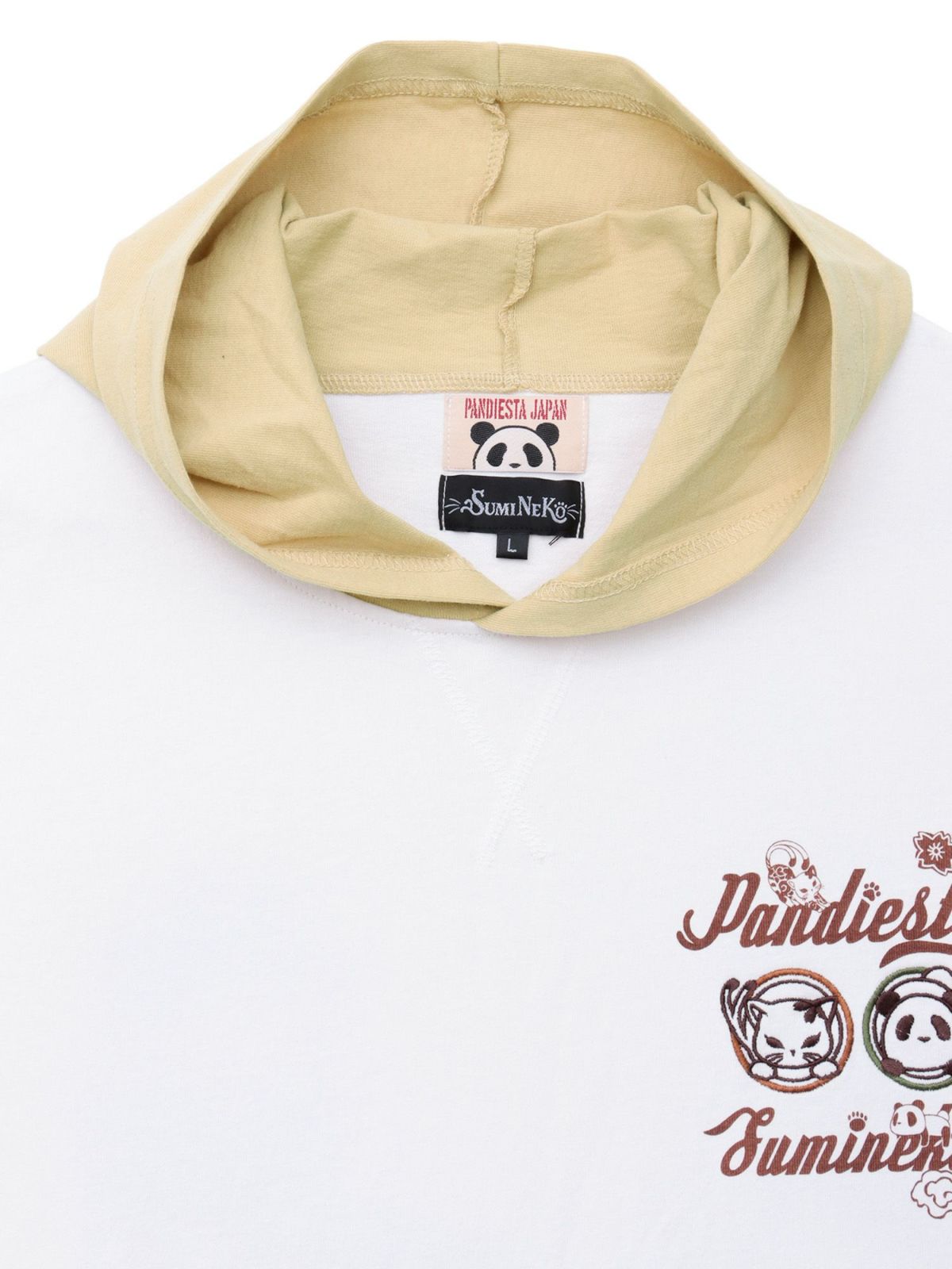  【PANDIESTA JAPAN×SUMINEKO】“仲良し”配色切替BIGシルエット 半袖プルパーカー