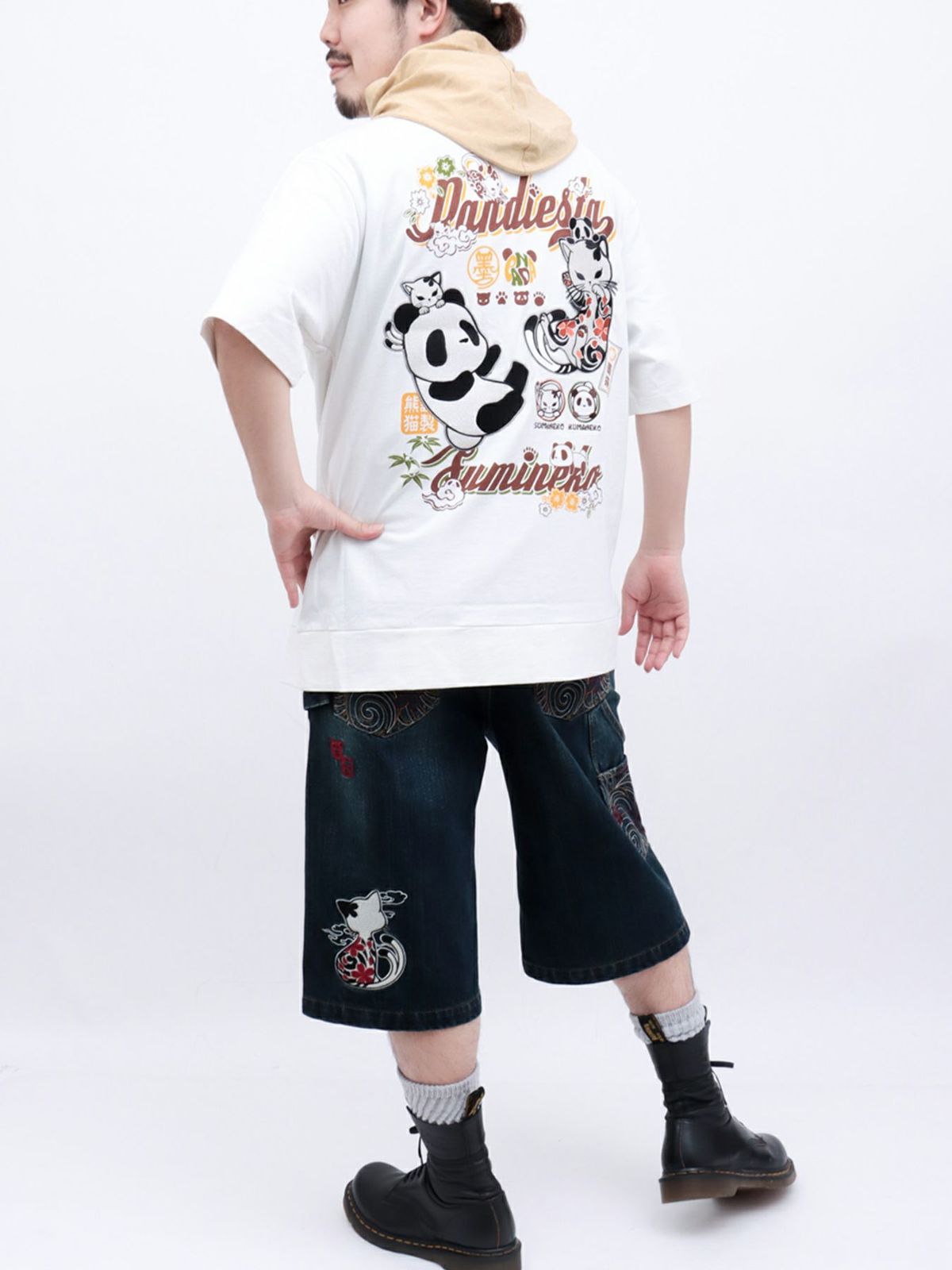  【PANDIESTA JAPAN×SUMINEKO】“仲良し”配色切替BIGシルエット 半袖プルパーカー