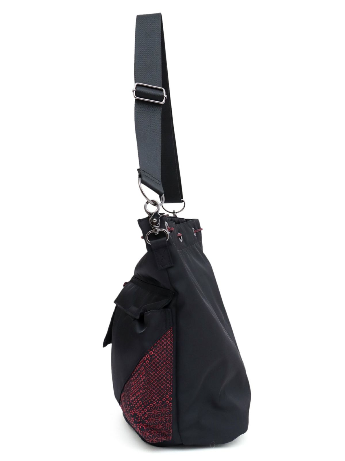 【雅結】桜刺繍 和生地遣い2WAY巾着ショルダーバッグ