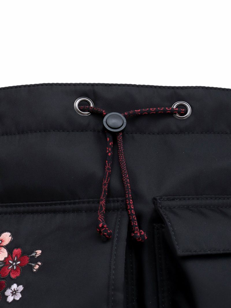 【雅結】桜刺繍 和生地遣い2WAY巾着ショルダーバッグ