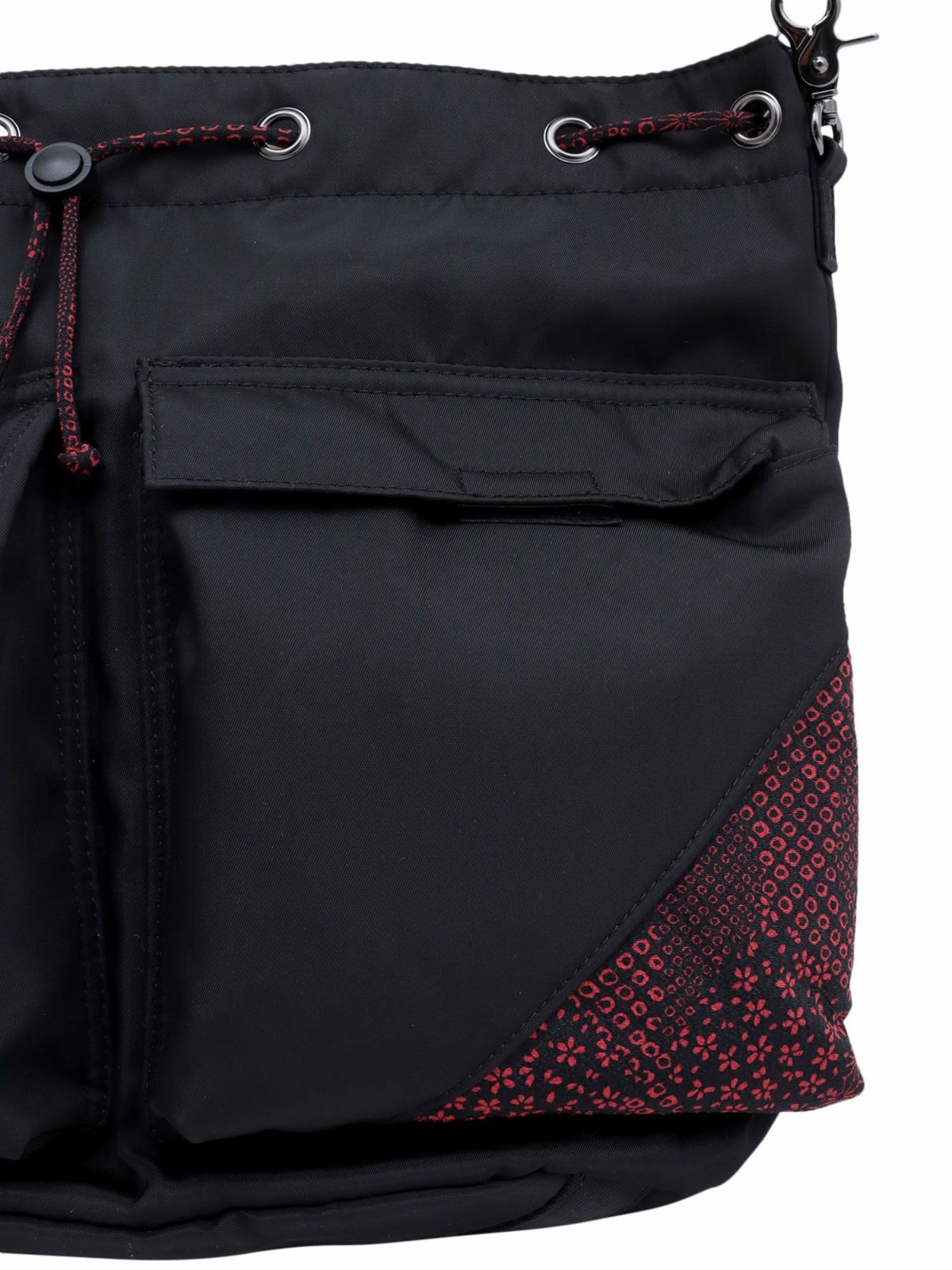 【雅結】桜刺繍 和生地遣い2WAY巾着ショルダーバッグ