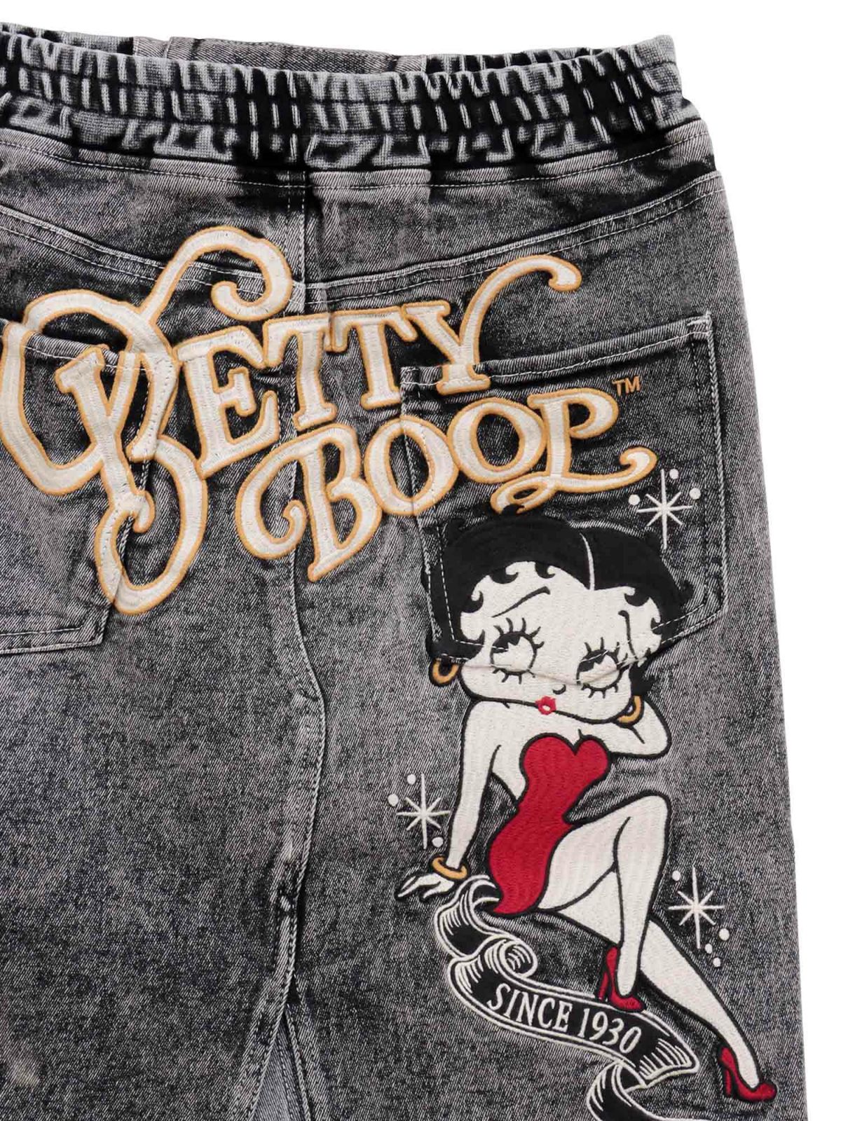 【The BRAVE-MAN×BETTY BOOP】総刺繍スリット デニムスカート