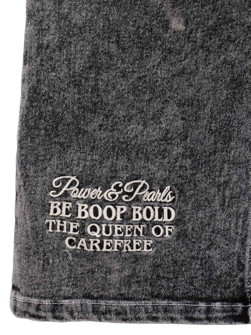 【The BRAVE-MAN×BETTY BOOP】総刺繍スリット デニムスカート