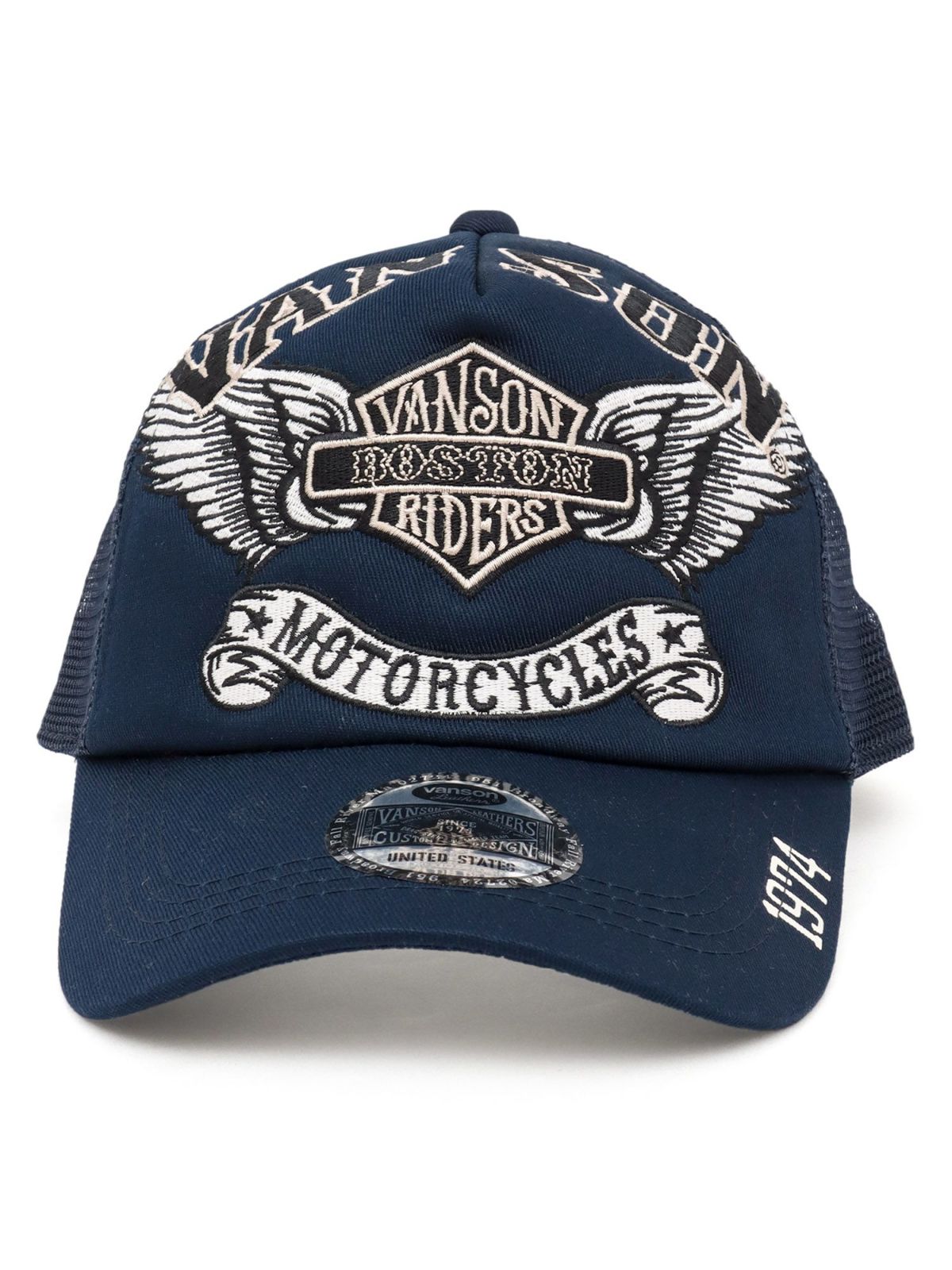 【VANSON】エンブレムウイング ツイルメッシュキャップ