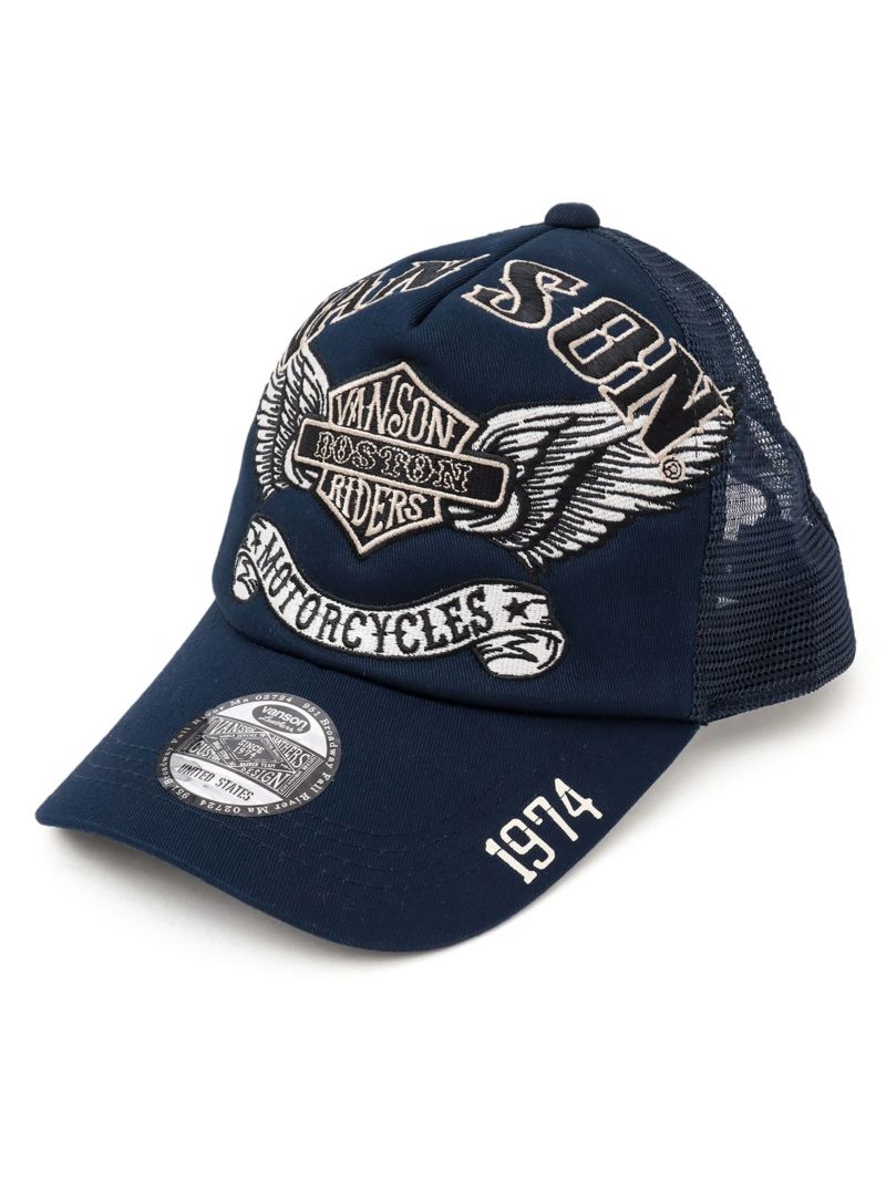 【VANSON】エンブレムウイング ツイルメッシュキャップ