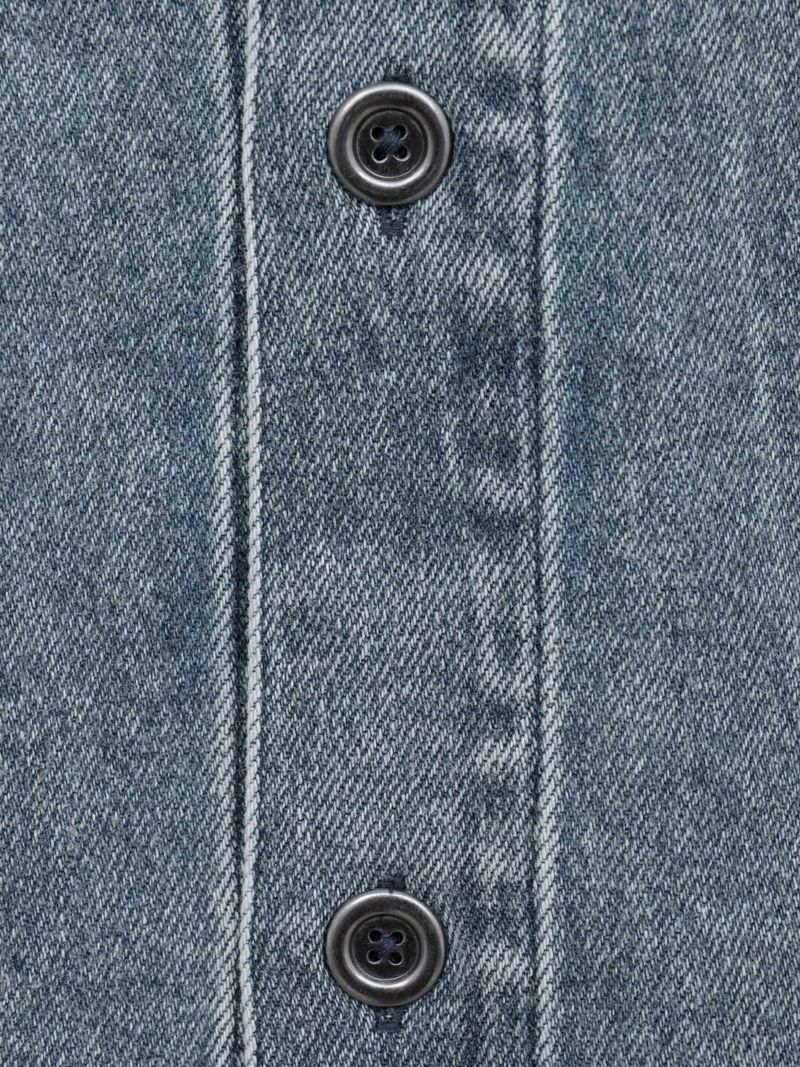  【DAZZLE】総刺繍 半袖デニムシャツ
