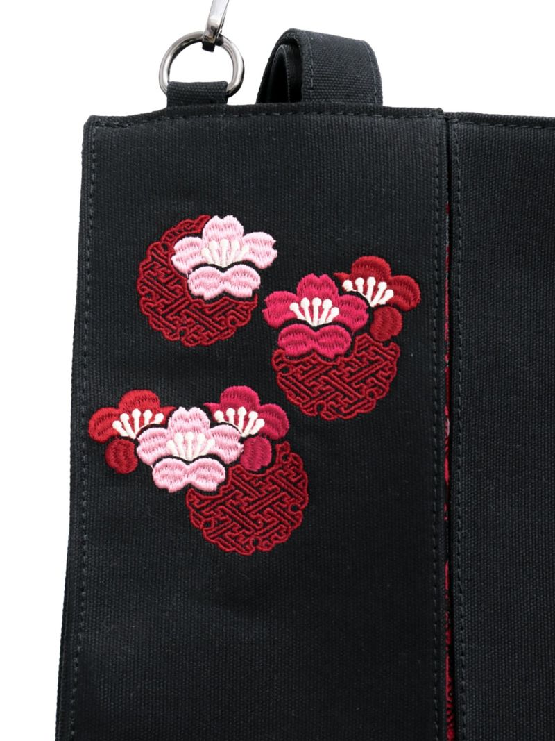 【雅結】桜刺繍 和生地切り替え2WAYタックトートバッグ