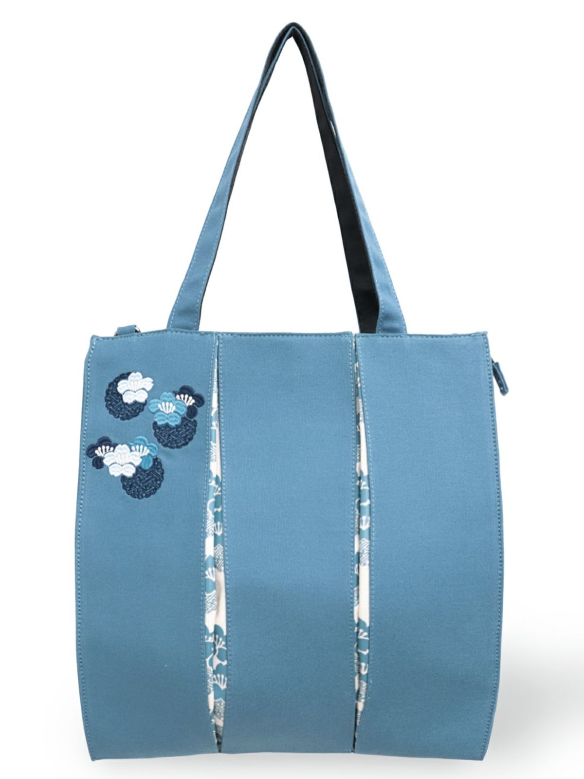 【雅結】桜刺繍 和生地切り替え2WAYタックトートバッグ