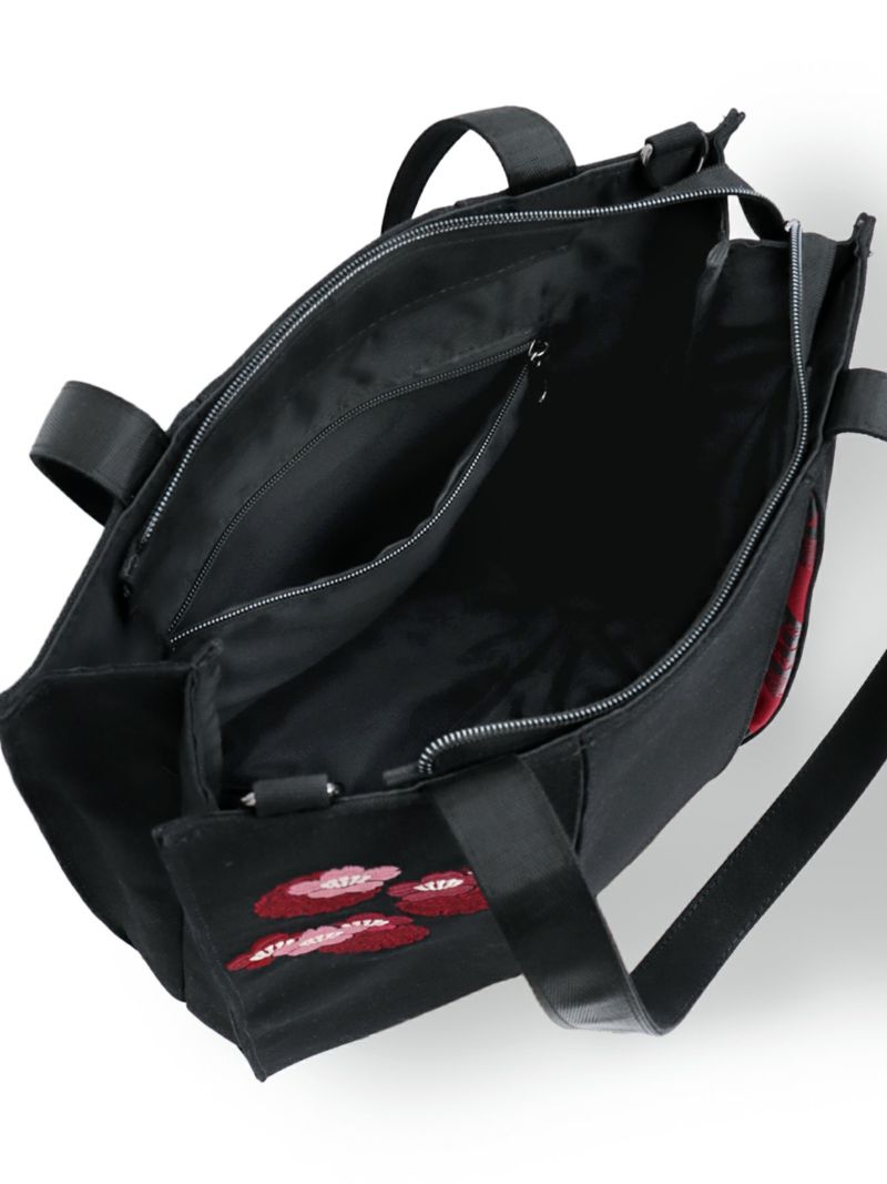 【雅結】桜刺繍 和生地切り替え2WAYタックトートバッグ