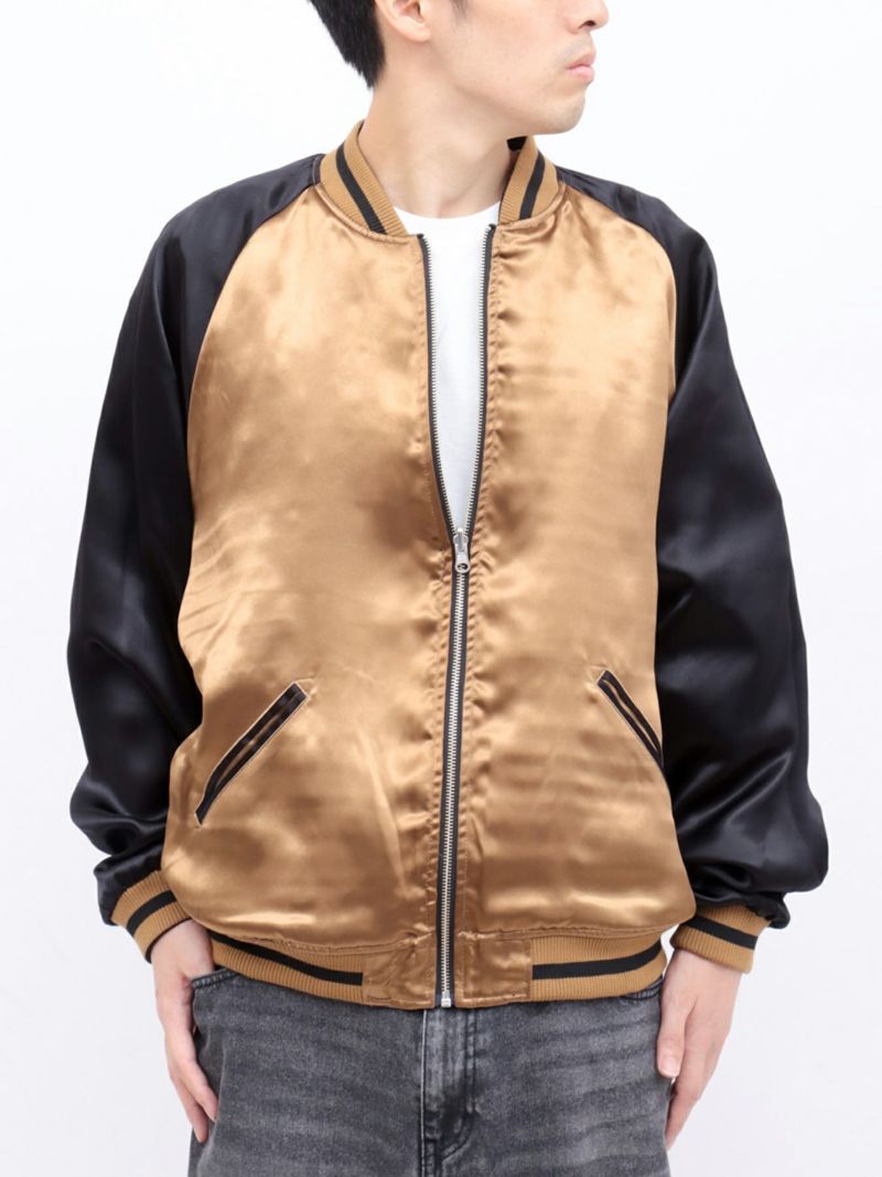 【絡繰魂・粋】“麒麟と菊牡丹”総刺繍リバーシブルスカジャン