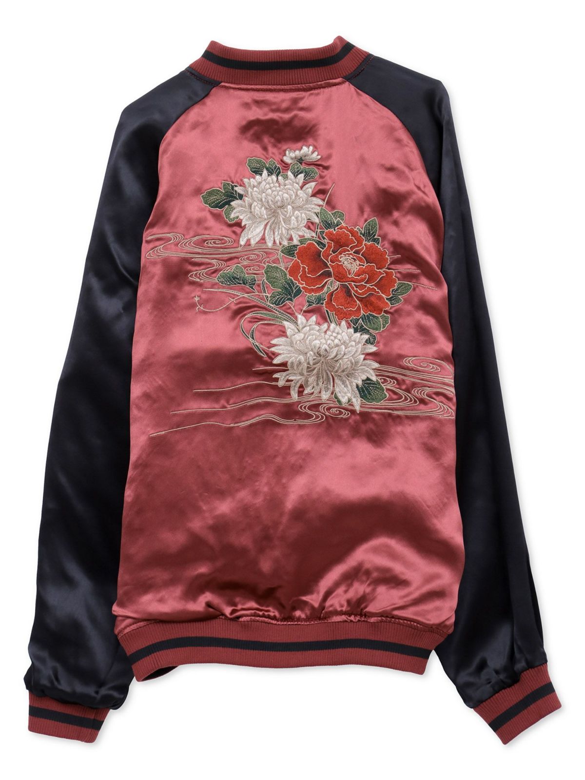 【絡繰魂・粋】“麒麟と菊牡丹”総刺繍リバーシブルスカジャン