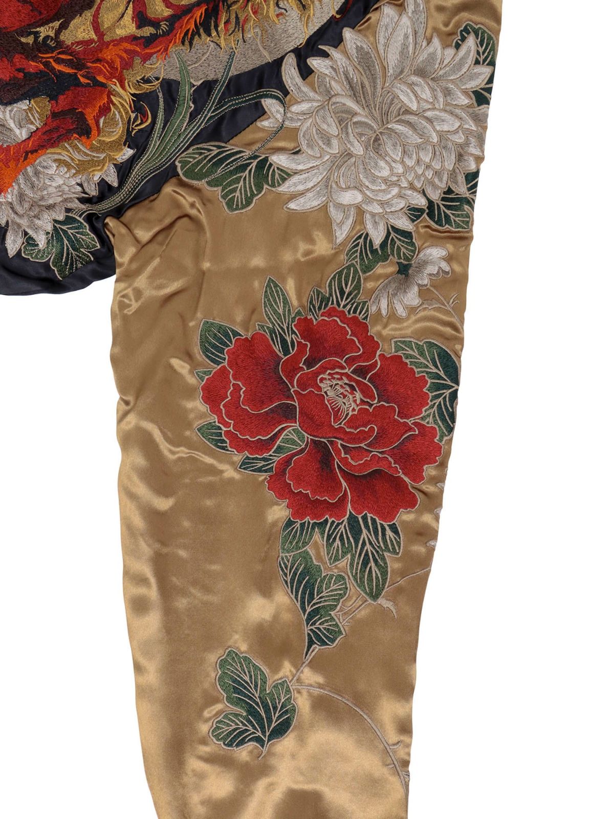 【絡繰魂・粋】“麒麟と菊牡丹”総刺繍リバーシブルスカジャン