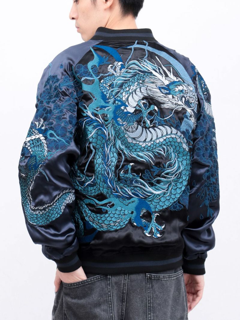 【絡繰魂・頂】“龍神の頂”総刺繍リバーシブルスカジャン