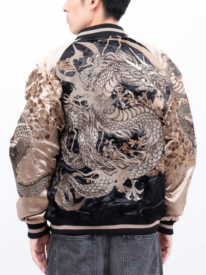 【絡繰魂・頂】“龍神の頂”総刺繍リバーシブルスカジャン