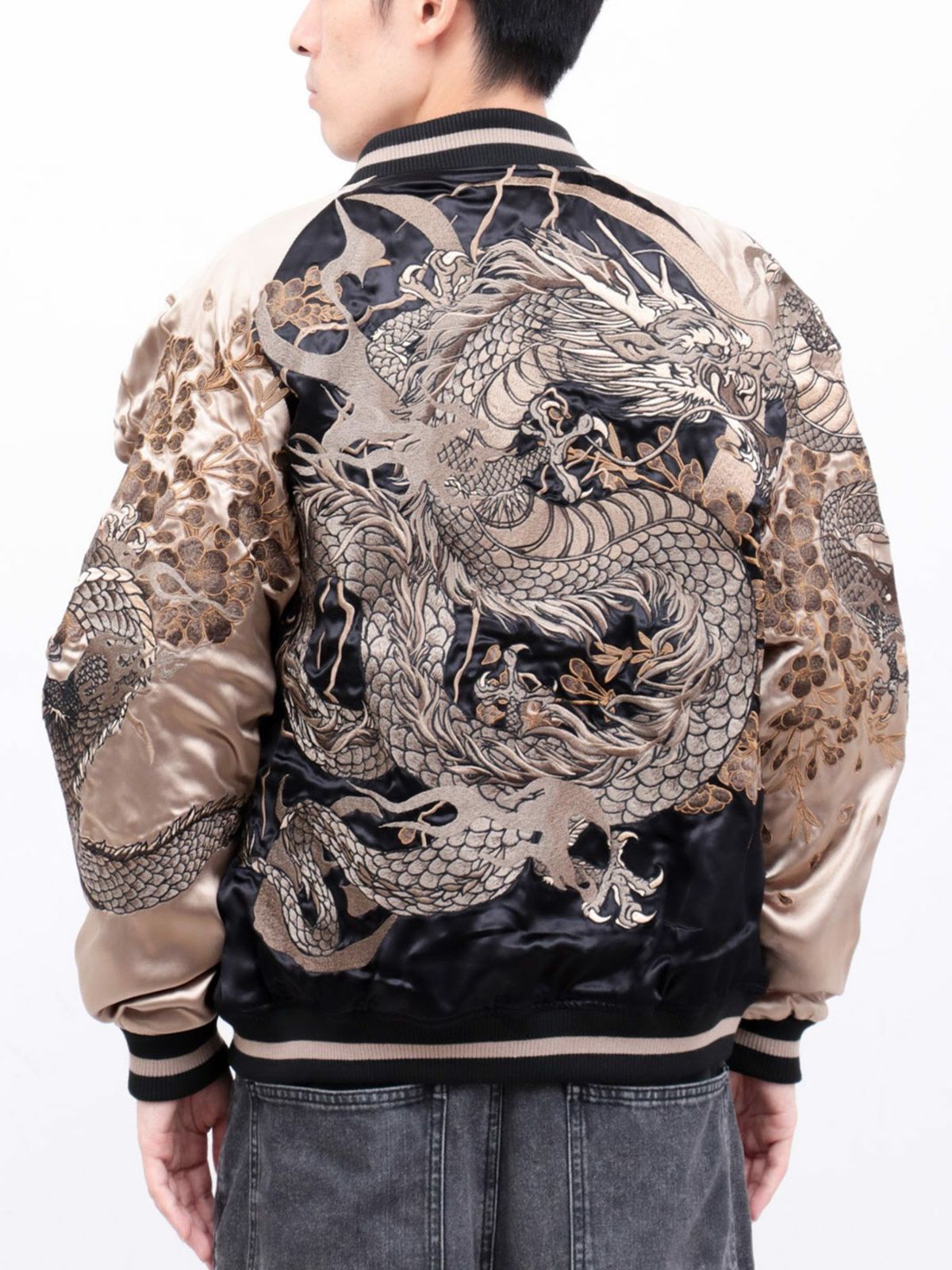 【絡繰魂・頂】“龍神の頂”総刺繍リバーシブルスカジャン