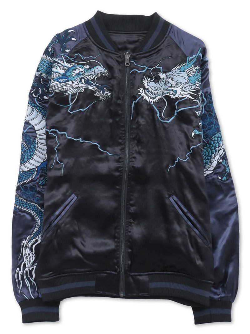 【絡繰魂・頂】“龍神の頂”総刺繍リバーシブルスカジャン