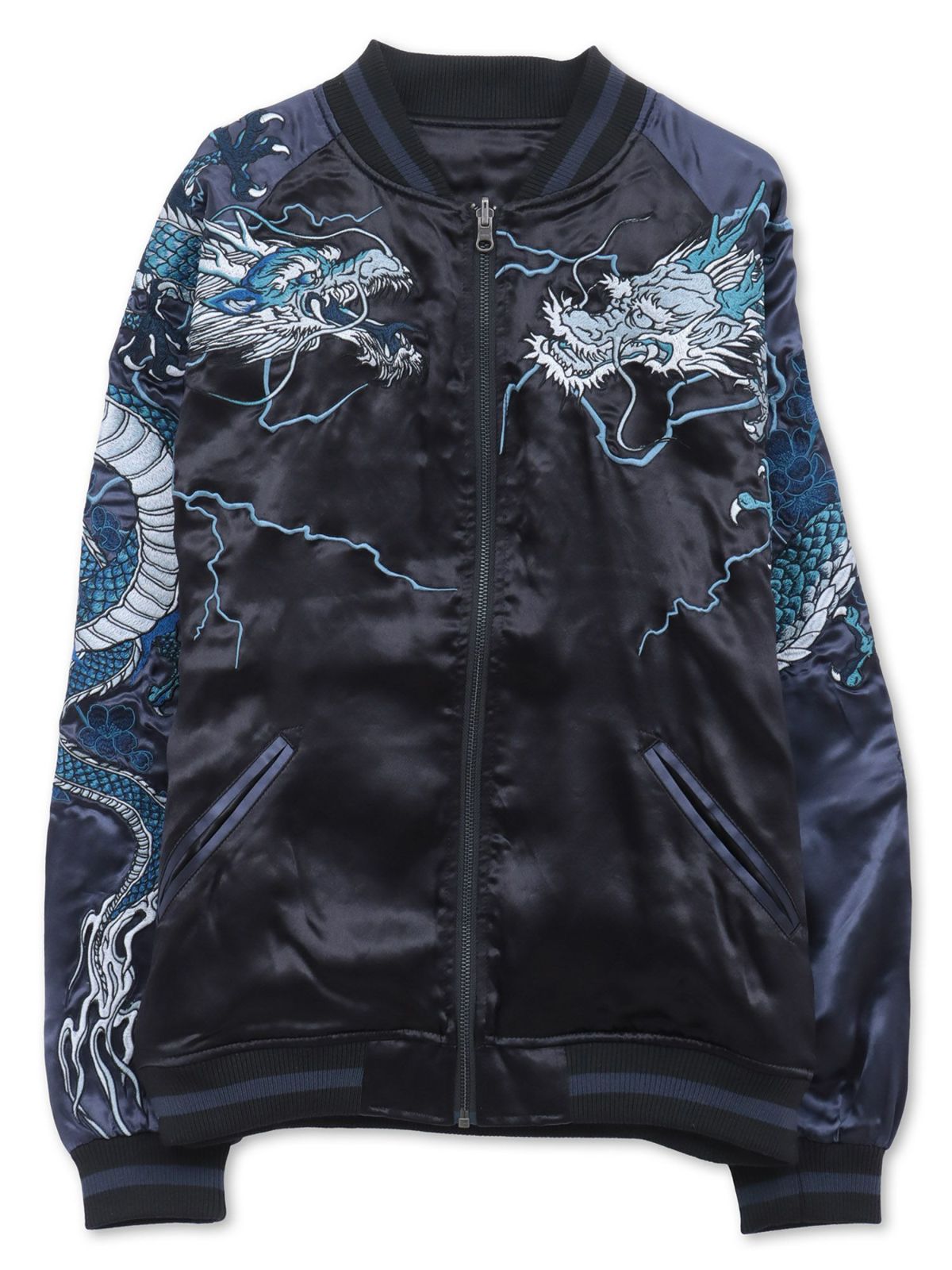 【絡繰魂・頂】“龍神の頂”総刺繍リバーシブルスカジャン