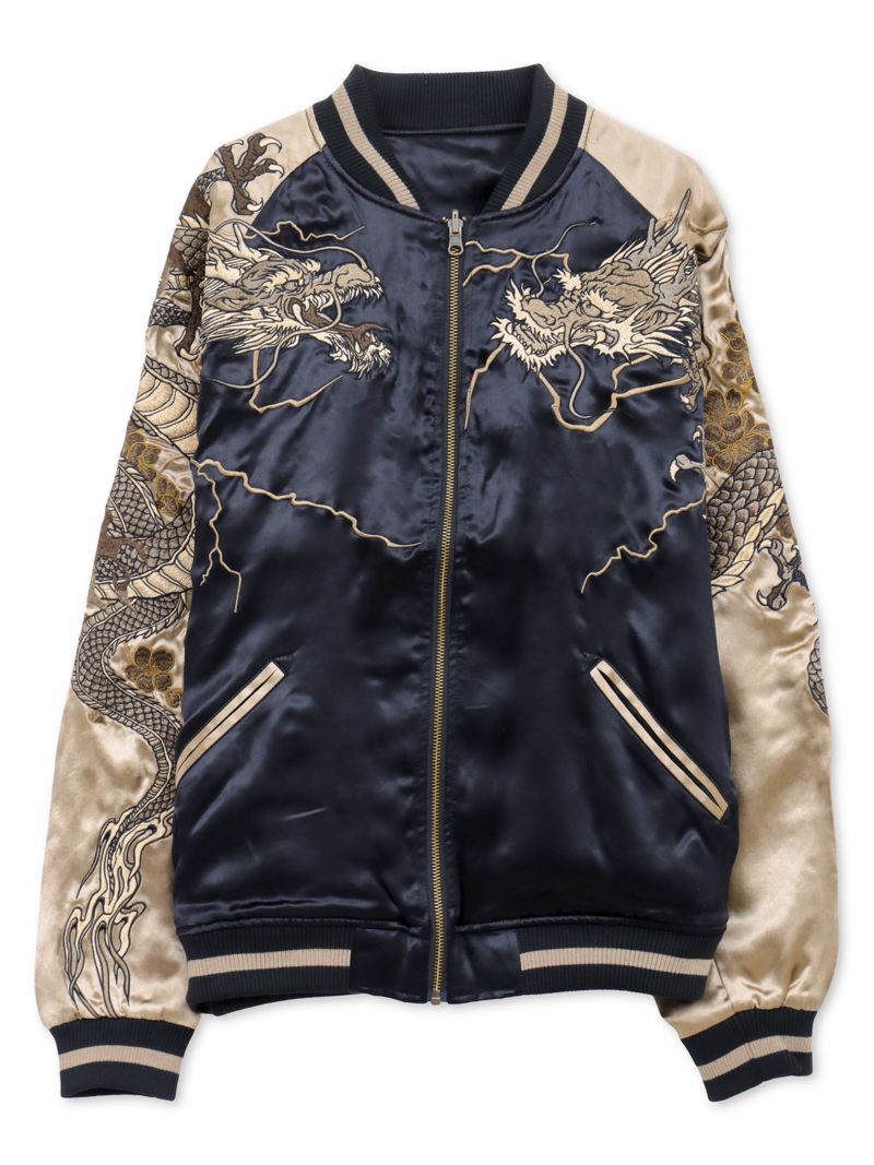 【絡繰魂・頂】“龍神の頂”総刺繍リバーシブルスカジャン