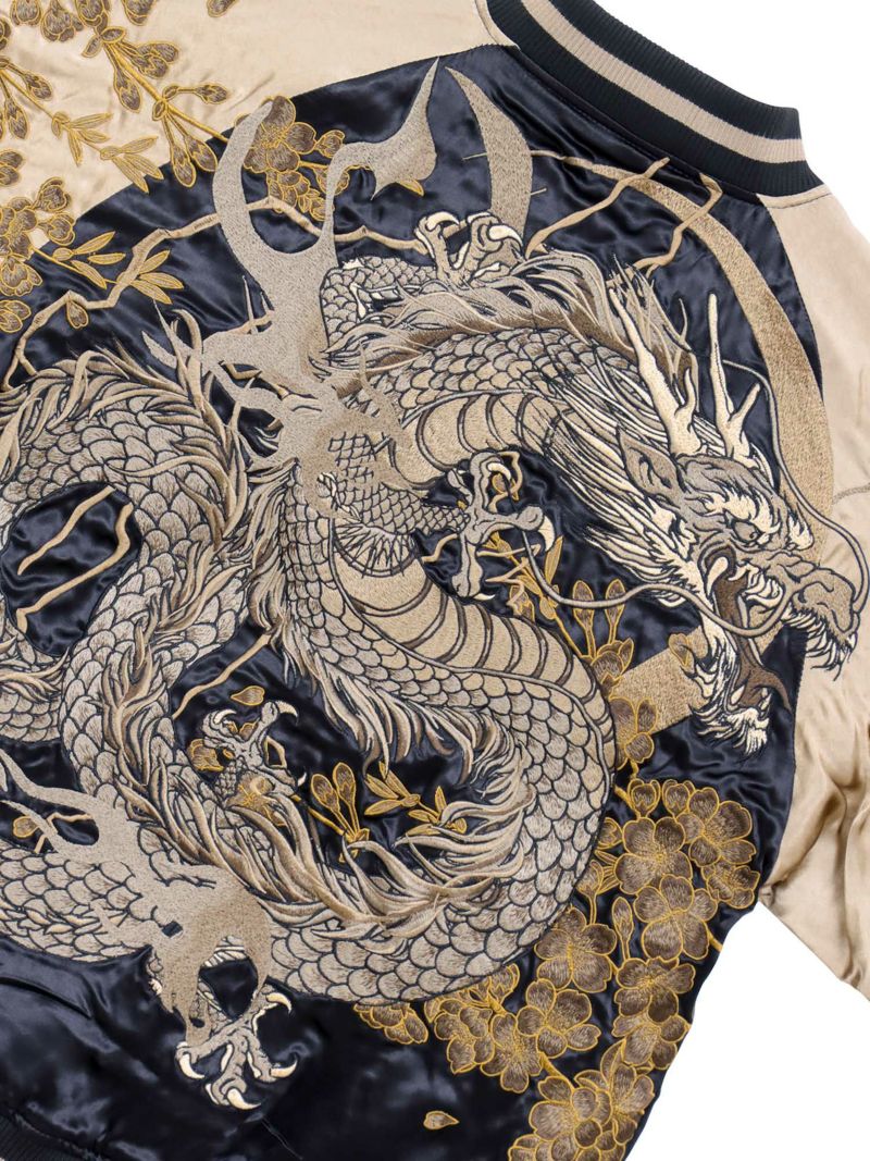 【絡繰魂・頂】“龍神の頂”総刺繍リバーシブルスカジャン