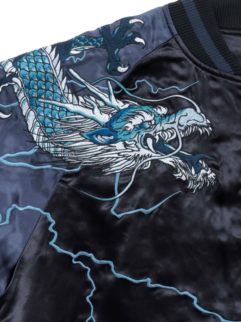 【絡繰魂・頂】“龍神の頂”総刺繍リバーシブルスカジャン