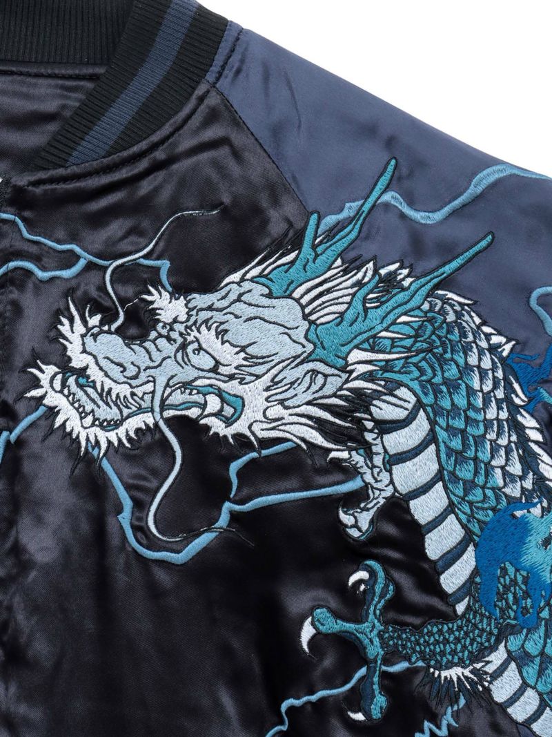 【絡繰魂・頂】“龍神の頂”総刺繍リバーシブルスカジャン