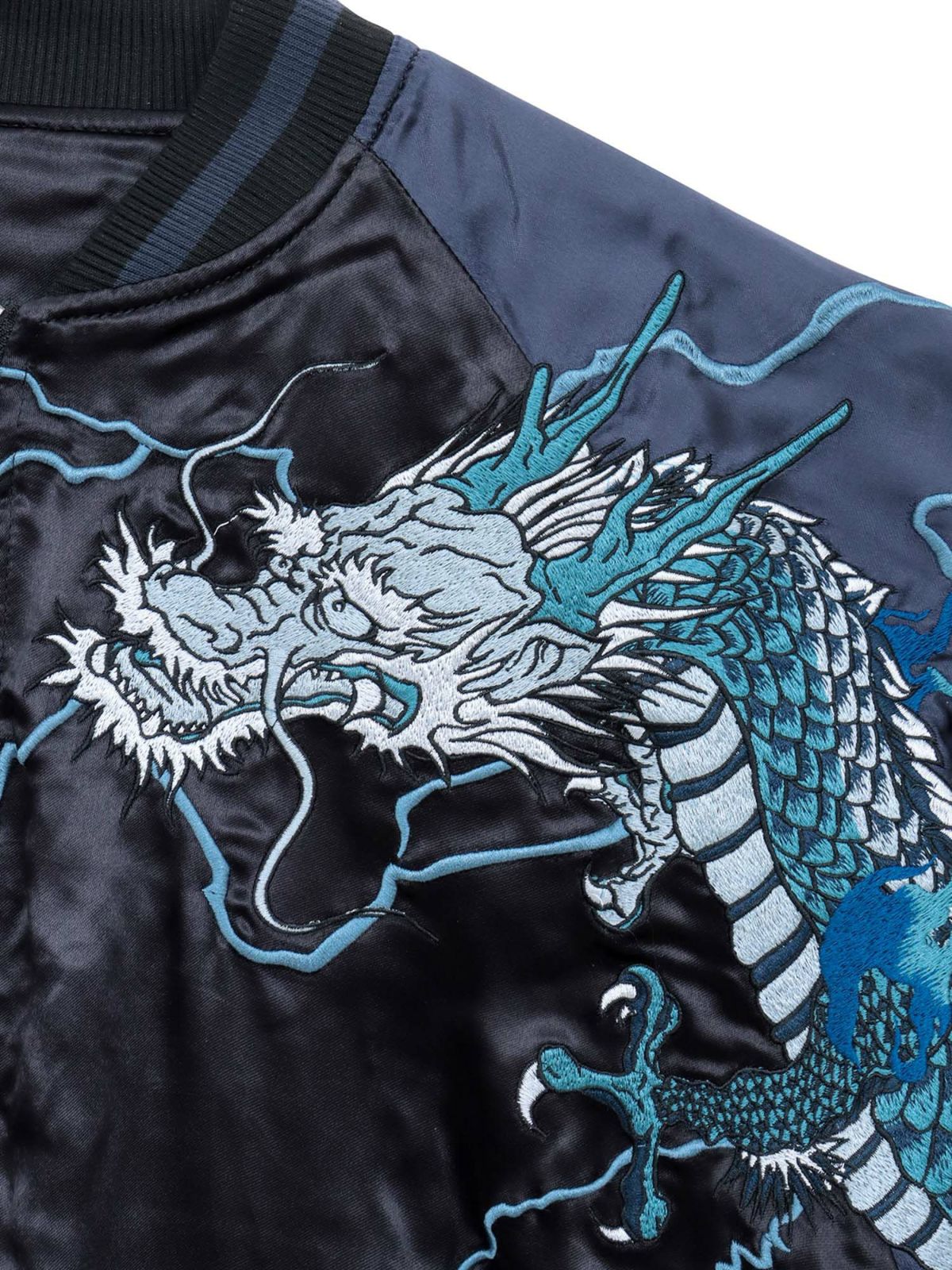 【絡繰魂・頂】“龍神の頂”総刺繍リバーシブルスカジャン