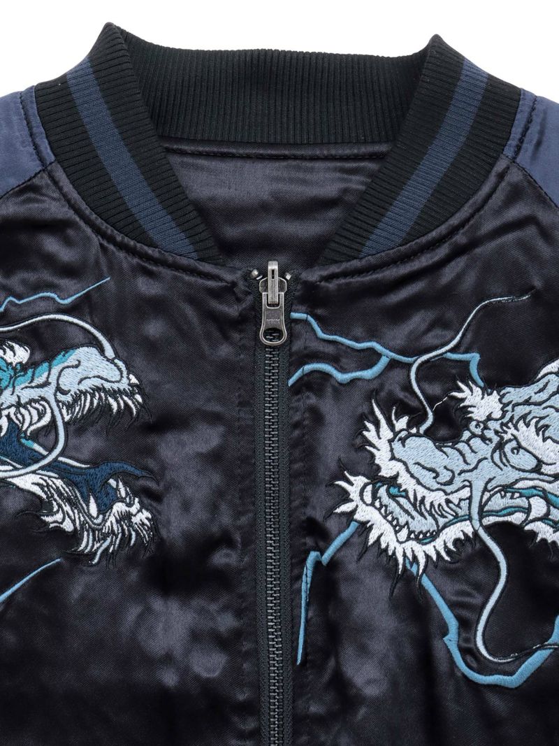 【絡繰魂・頂】“龍神の頂”総刺繍リバーシブルスカジャン