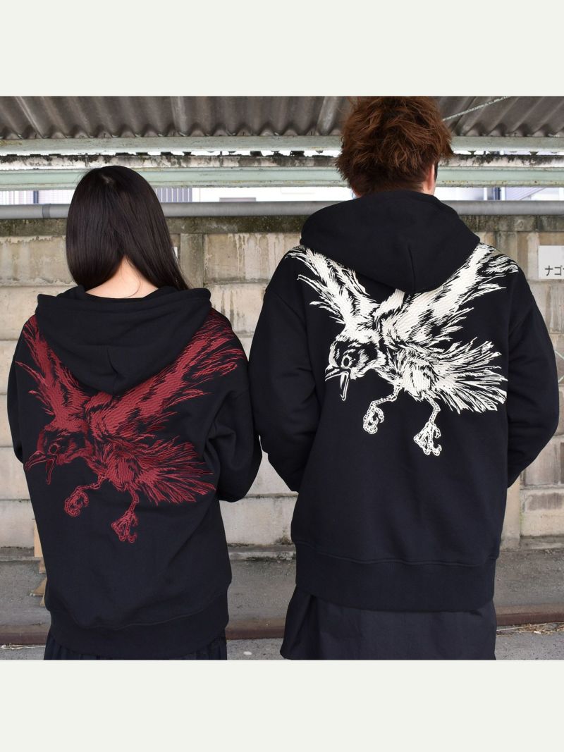 【DAKU】“CROW”総刺繍ZIPパーカー
