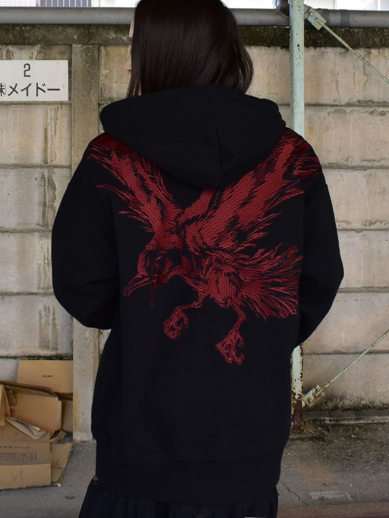 【DAKU】“CROW”総刺繍ZIPパーカー