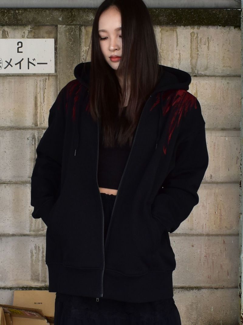 【DAKU】“CROW”総刺繍ZIPパーカー