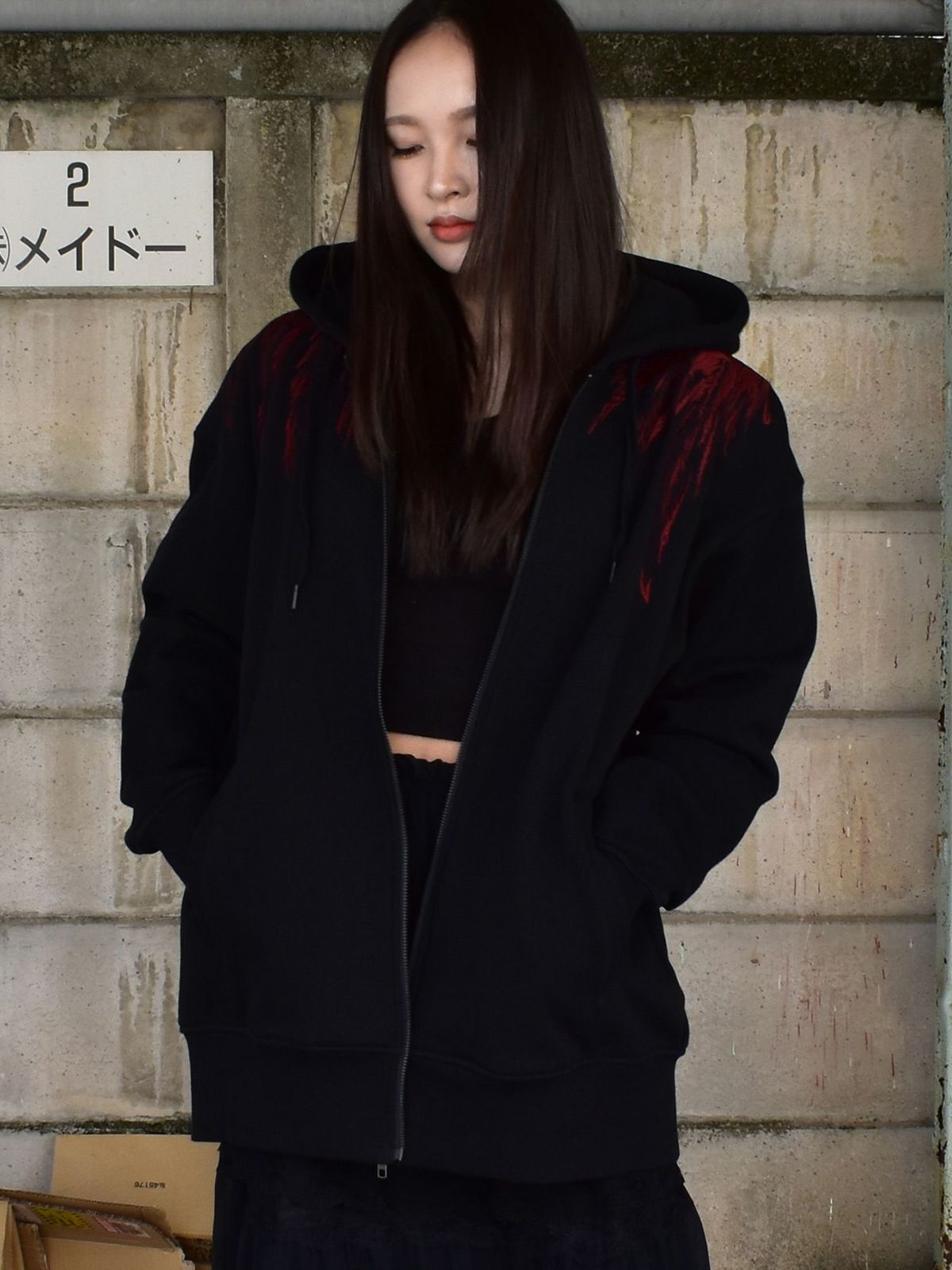 【DAKU】“CROW”総刺繍ZIPパーカー